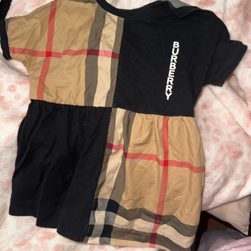 Burberry Black and Tan Plaid Dress